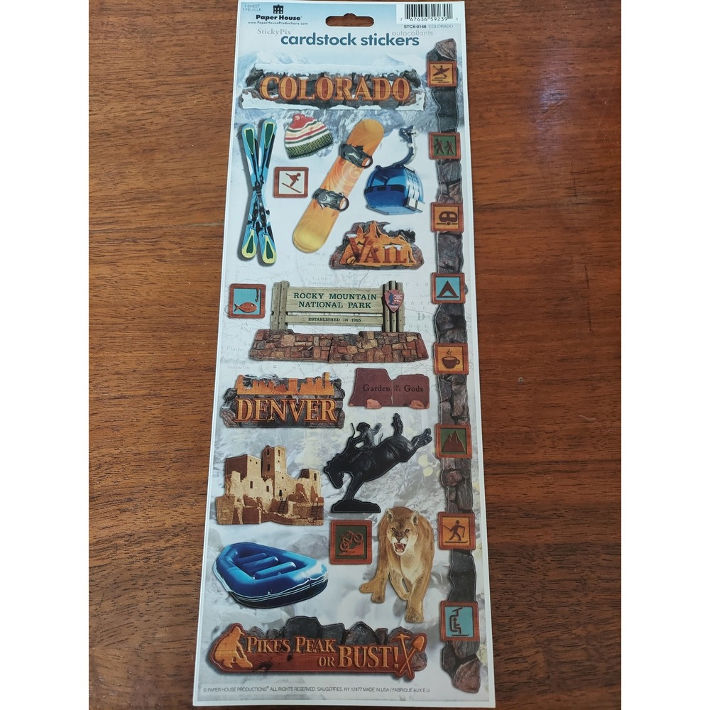 Colorado Stickers Cardstock Paper House Scrapbooking‎ Travel Souvenir Craft
